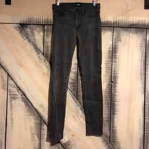 Muted plaid Hudson skinny jeans